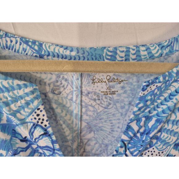 Lilly Pulitzer Womens Sea Shells Amaifi Blue Easley Shift Dress XL - Picture 7 of 9